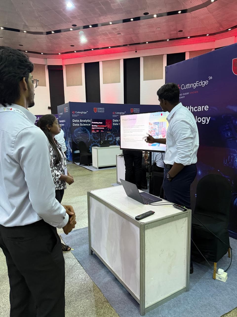 Presenting the research project at a Cutting Edge 2026 booth